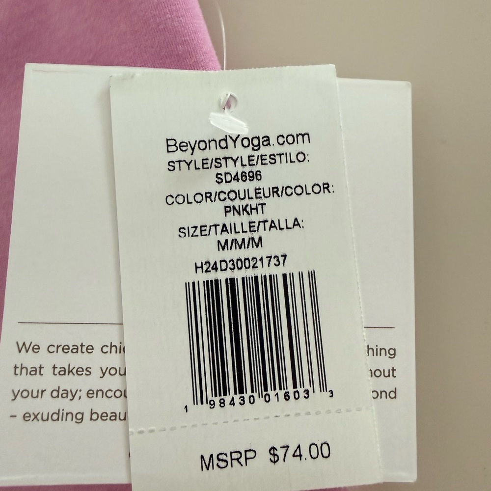 NWT Beyond Yoga Spacedye The Bold Shoulder Cropped Tank - Pink Haze Heather - Picture 5 of 6